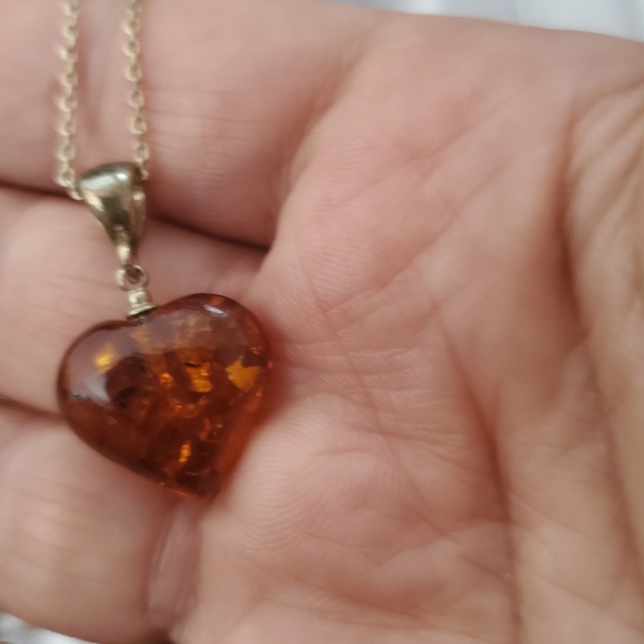 Source Unknown Jewelry - Amber Heart Necklace